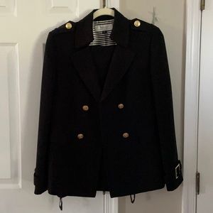 Tahari Black Double Breasted Pant Suit Sz 10